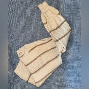 Striped Cream and Gold Sweater